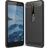 BCASE CUSTODIA B-CASE TPU SILICONE COVER CASE PER NOKIA 6 (2018) CARBON METAL BLACK