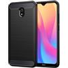 BCASE CUSTODIA B-CASE TPU SILICONE COVER CASE PER XIAOMI REDMI 8A CARBON METAL BLACK