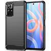 BCASE CUSTODIA B-CASE TPU SILICONE COVER CASE PER XIAOMI REDMI NOTE 11T 5G - POCO M4 PRO 5G CARBON METAL BLACK