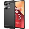 BCASE CUSTODIA B-CASE TPU SILICONE COVER CASE PER XIAOMI REDMI NOTE 13 4G CARBON METAL BLACK