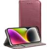 MAGNETO CUSTODIA A LIBRO SMART POCKET CASE IN PELLE PER SAMSUNG GALAXY S23 ULTRA ROSE