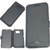 MERCEDES CUSTODIA REAL LEATHER FLIP COVER PER SAMSUNG GALAXY S6 G920F BLACK