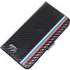 BMW CUSTODIA FLIP COVER REAL LEAHER CASE SIZE M UNIVERSALE CARBON BLACK