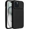 SLIDE CUSTODIA TPU SILICONE SLIDE COVER CASE CON PROTEZIONE FOTOCAMERE PER APPLE IPHONE 15 BLACK