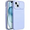SLIDE CUSTODIA TPU SILICONE SLIDE COVER CASE CON PROTEZIONE FOTOCAMERE PER APPLE IPHONE 15 LILLA