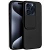 SLIDE CUSTODIA TPU SILICONE SLIDE COVER CASE CON PROTEZIONE FOTOCAMERE PER APPLE IPHONE 15 PRO BLACK