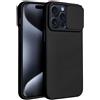 SLIDE CUSTODIA TPU SILICONE SLIDE COVER CASE CON PROTEZIONE FOTOCAMERE PER APPLE IPHONE 15 PRO MAX BLACK