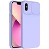 SLIDE CUSTODIA TPU SILICONE SLIDE COVER CASE CON PROTEZIONE FOTOCAMERE PER APPLE IPHONE X - XS LILLA
