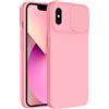 SLIDE CUSTODIA TPU SILICONE SLIDE COVER CASE CON PROTEZIONE FOTOCAMERE PER APPLE IPHONE X - XS PINK