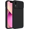 SLIDE CUSTODIA TPU SILICONE SLIDE COVER CASE CON PROTEZIONE FOTOCAMERE PER APPLE IPHONE XR BLACK