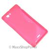 MAXY SSYL CUSTODIA TPU SILICONE COVER CASE PER SONY XPERIA J ST26I PINK