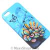 MAXY SYL CUSTODIA TPU SILICONE FLOWER COVER PER APPLE IPHONE 5 - 5S - SE BLU
