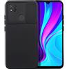 SLIDE CUSTODIA TPU SILICONE SLIDE COVER CASE CON PROTEZIONE FOTOCAMERE PER XIAOMI REDMI 9C BLACK