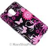 MAXY SYL CUSTODIA TPU SILICONE FLOWER COVER PER SAMSUNG GALAXY S5 G900 BLACK - PINK