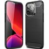 FORCELL CUSTODIA B-CASE TPU SILICONE COVER CASE PER APPLE IPHONE 15 PRO MAX CARBON METAL BLACK