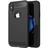 FORCELL CUSTODIA B-CASE TPU SILICONE COVER CASE PER APPLE IPHONE X - XS CARBON METAL BLACK