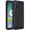 FORCELL CUSTODIA B-CASE TPU SILICONE COVER CASE PER MOTOROLA MOTO E13 CARBON METAL BLACK