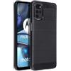FORCELL CUSTODIA B-CASE TPU SILICONE COVER CASE PER MOTOROLA MOTO G22 CARBON METAL BLACK