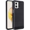 FORCELL CUSTODIA B-CASE TPU SILICONE COVER CASE PER MOTOROLA MOTO G73 CARBON METAL BLACK