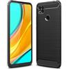 FORCELL CUSTODIA B-CASE TPU SILICONE COVER CASE PER OPPO A15 - A15S CARBON METAL BLACK