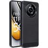 FORCELL CUSTODIA B-CASE TPU SILICONE COVER CASE PER REALME 11 CARBON METAL BLACK