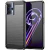 FORCELL CUSTODIA B-CASE TPU SILICONE COVER CASE PER REALME 9 CARBON METAL BLACK