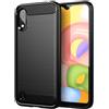 FORCELL CUSTODIA B-CASE TPU SILICONE COVER CASE PER SAMSUNG GALAXY A01 A015 CARBON METAL BLACK