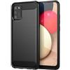FORCELL CUSTODIA B-CASE TPU SILICONE COVER CASE PER SAMSUNG GALAXY A03S A037 CARBON METAL BLACK