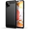 FORCELL CUSTODIA B-CASE TPU SILICONE COVER CASE PER SAMSUNG GALAXY A12 - M12 CARBON METAL BLACK
