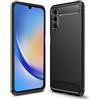 FORCELL CUSTODIA B-CASE TPU SILICONE COVER CASE PER SAMSUNG GALAXY A34 5G CARBON METAL BLACK