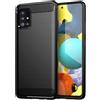 FORCELL CUSTODIA B-CASE TPU SILICONE COVER CASE PER SAMSUNG GALAXY A51 5G CARBON METAL BLACK