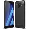 FORCELL CUSTODIA B-CASE TPU SILICONE COVER CASE PER SAMSUNG GALAXY A6 (2018) CARBON METAL BLACK