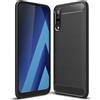 FORCELL CUSTODIA B-CASE TPU SILICONE COVER CASE PER SAMSUNG GALAXY A70 A705 CARBON METAL BLACK