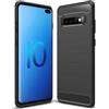 FORCELL CUSTODIA B-CASE TPU SILICONE COVER CASE PER SAMSUNG GALAXY S10 G973 CARBON METAL BLACK