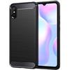 FORCELL CUSTODIA B-CASE TPU SILICONE COVER CASE PER XIAOMI REDMI 9A - 9AT CARBON METAL BLACK