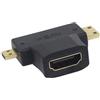 TRUSTECH ADATTATORE TR-26222 CONNETTORE HDMI FEMMINA TO MINI HDMI TO MICRO HDMI BLACK