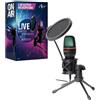 ART AC-02 MICROFONO LIVE GAMING PER PC DA TERRA A CONDESATORE CON DIAFRAMMA MART LED USB