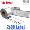 TRADING EU 10X ROTOLO ETICHETTE BIANCO COMPATIBILE DYMO 99012 - 36 X 89 mm 2600 LABEL