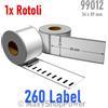 TRADING EU 1X ROTOLO ETICHETTE BIANCO COMPATIBILE DYMO 99012 - 36 X 89 mm 260 LABEL
