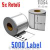 TRADING EU 5X ROTOLO ETICHETTE BIANCO COMPATIBILE DYMO 11354 - 57 X 32 mm 5000 LABEL