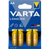 VARTA PILA TIPO STILO LONGLIFE AA 1.5V ALCALINA CONFEZIONE DA 4 PEZZI