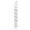 KERG PROLUNGA 5 METRI MULTIPLA 4 SCHUKO 16A + 3 USB 2.4A WHITE CON SPINA SCHUKO