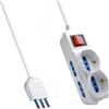 TRUSTECH PROLUNGA 1,5M MULTIPLA 6 POSTI CIABATTA SPINA 16A - 4 PRESE 1016A + 2 SCHUKO BIANCO