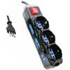 TRUSTECH PROLUNGA 1,5M MULTIPLA 9 POSTI CIABATTA SPINA 16A - 6 PRESE 1016A + 3 SCHUKO NERO