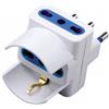 TRUSTECH SL1042 PRESA MULTIPLA ADATTATORE CON SPINA 16A + 2 PRESE 10A-16A BIVALENTI + 1 SCHUKO WHITE