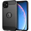 BCASE CUSTODIA B-CASE TPU SILICONE COVER CASE PER APPLE IPHONE 11 CARBON METAL BLACK