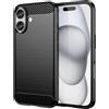 BCASE CUSTODIA B-CASE TPU SILICONE COVER CASE PER APPLE IPHONE 16 PLUS CARBON METAL BLACK