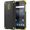 NOKIA CUSTODIA ORIGINALE RUGGED IMPACT SILICONE COVER CASE CC-501 PER NOKIA 6 LEMON BLACK