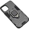 RING ARMOR CUSTODIA ALTA PROTEZIONE CON ANELLO PER APPLE IPHONE 12 MINI BLACK