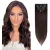 Rich Choices Extension Capelli Veri Clip 50cm Marrone 8pz Estensioni a Clip Remy Human Hair Lisci Naturali Umani Posticci Clips in Extensions (70g #2 Marrone)